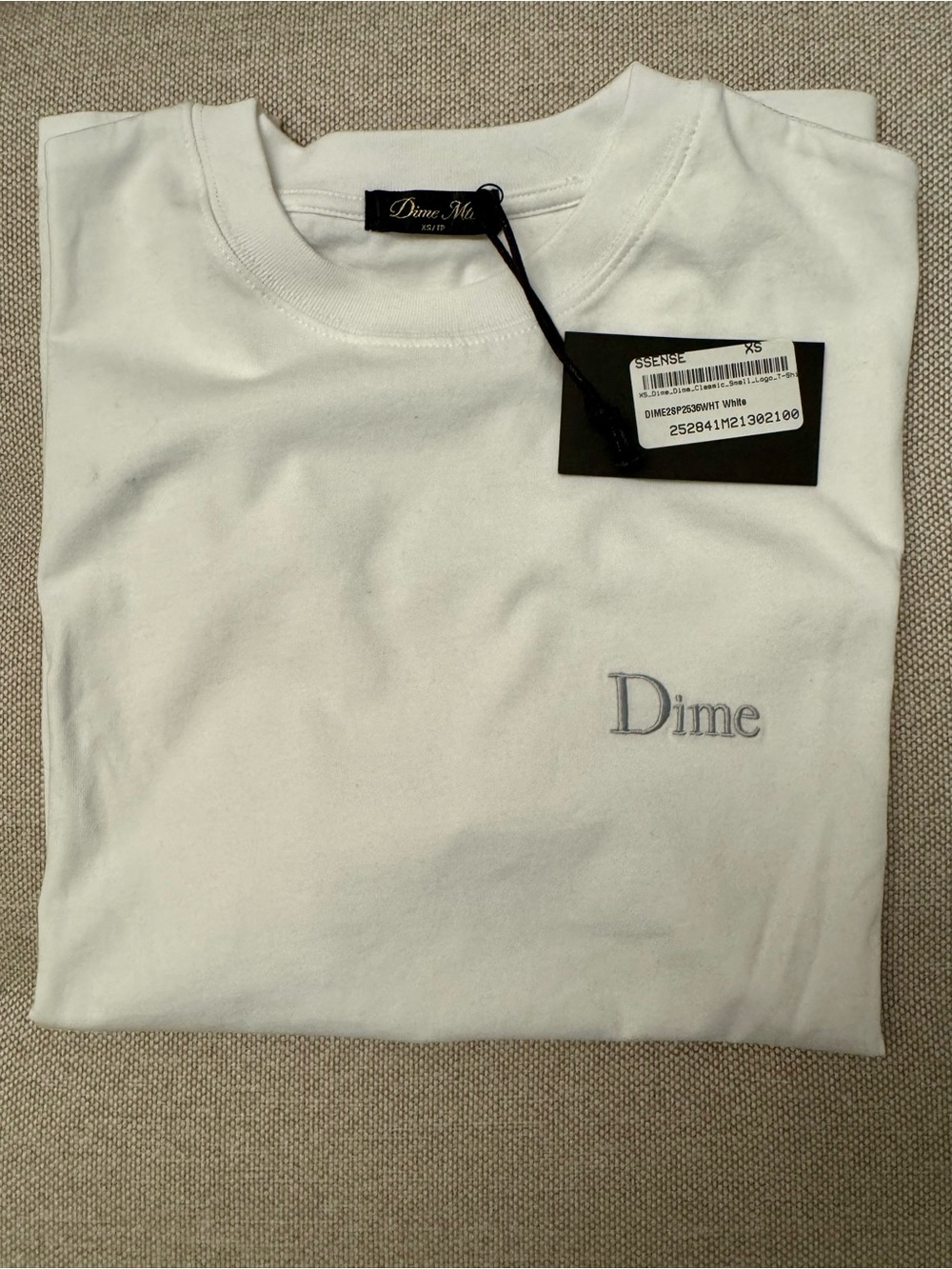 Dime White Classic Small Logo T-Shirt - Men's